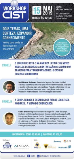 Riscos e seguros do transporte de cargas é tema de novo workshop do CIST