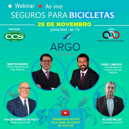 Argo em parceria com CCS-SP e APTS, realiza webinar sobre seguro de bicicleta