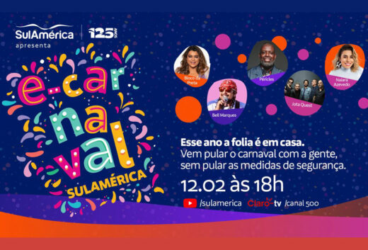 e-Carnaval da SulAmérica apresenta Preta Gil ao lado de Péricles, entre outros