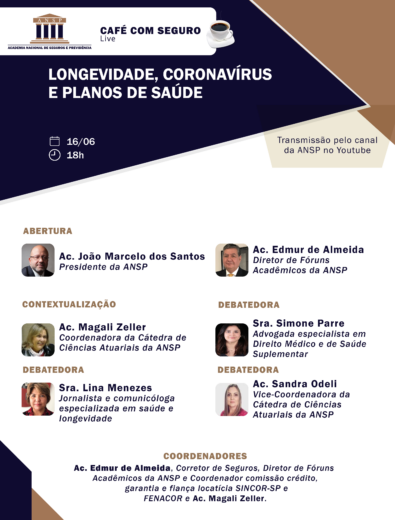 Café com Seguro abordará Longevidade, Coronavírus e Planos de Saúde