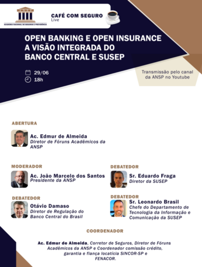 Café com Seguro abordará Open Banking e Open Insurance – A visão do Banco Central e SUSEP