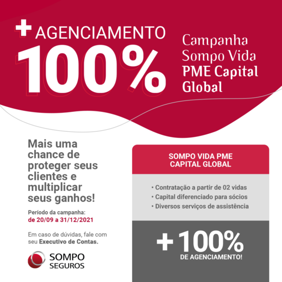 Sompo Seguros lança campanha que paga 100% a mais de agenciamento