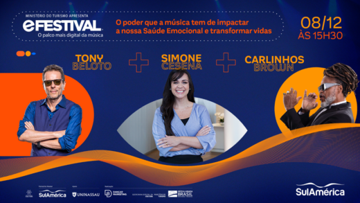 SulAmérica promove encontro entre Carlinhos Brown e Tony Belloto para shows do eFestival
