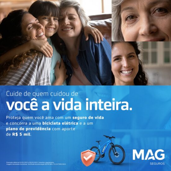 MAG Seguros lança campanha promocional com sorteio de uma bicicleta elétrica e um plano de previdência