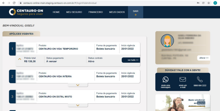 Centauro-ON lança novo Acesso Cliente focado na experiência do segurado