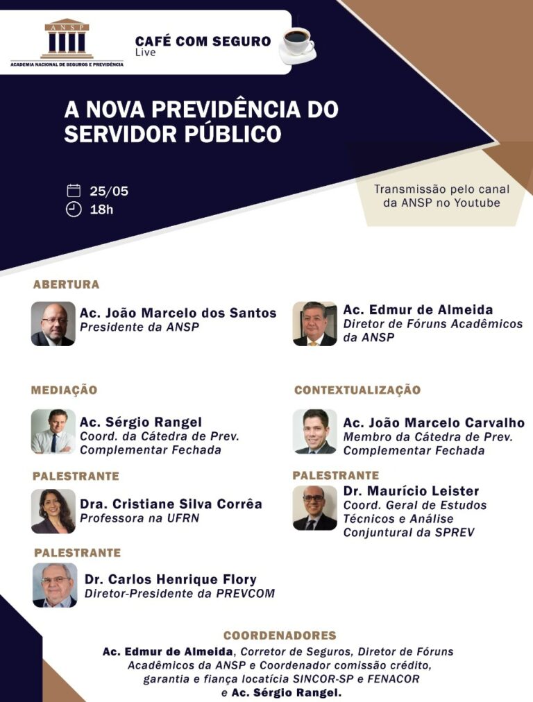 Café com Seguro abordará  a Nova Previdência do Servidor Público