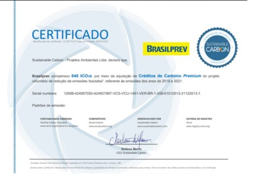 Companhia acaba de ser certificada pela compensação de Gases de Efeito Estufa