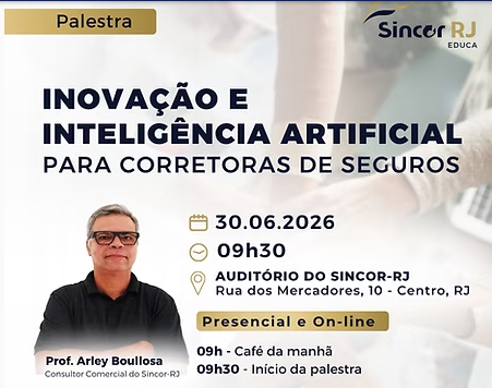 Sincor-RJ promove palestra sobre IA para Corretoras de Seguros