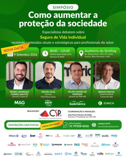 CSP-MG promove simpósio sobre Seguro de Vida Individual para debater estratégias de proteção à sociedade