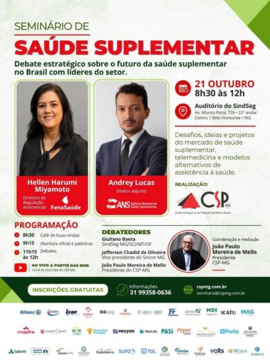 CSP-MG promove seminário para debater desafios e tendências da saúde suplementar